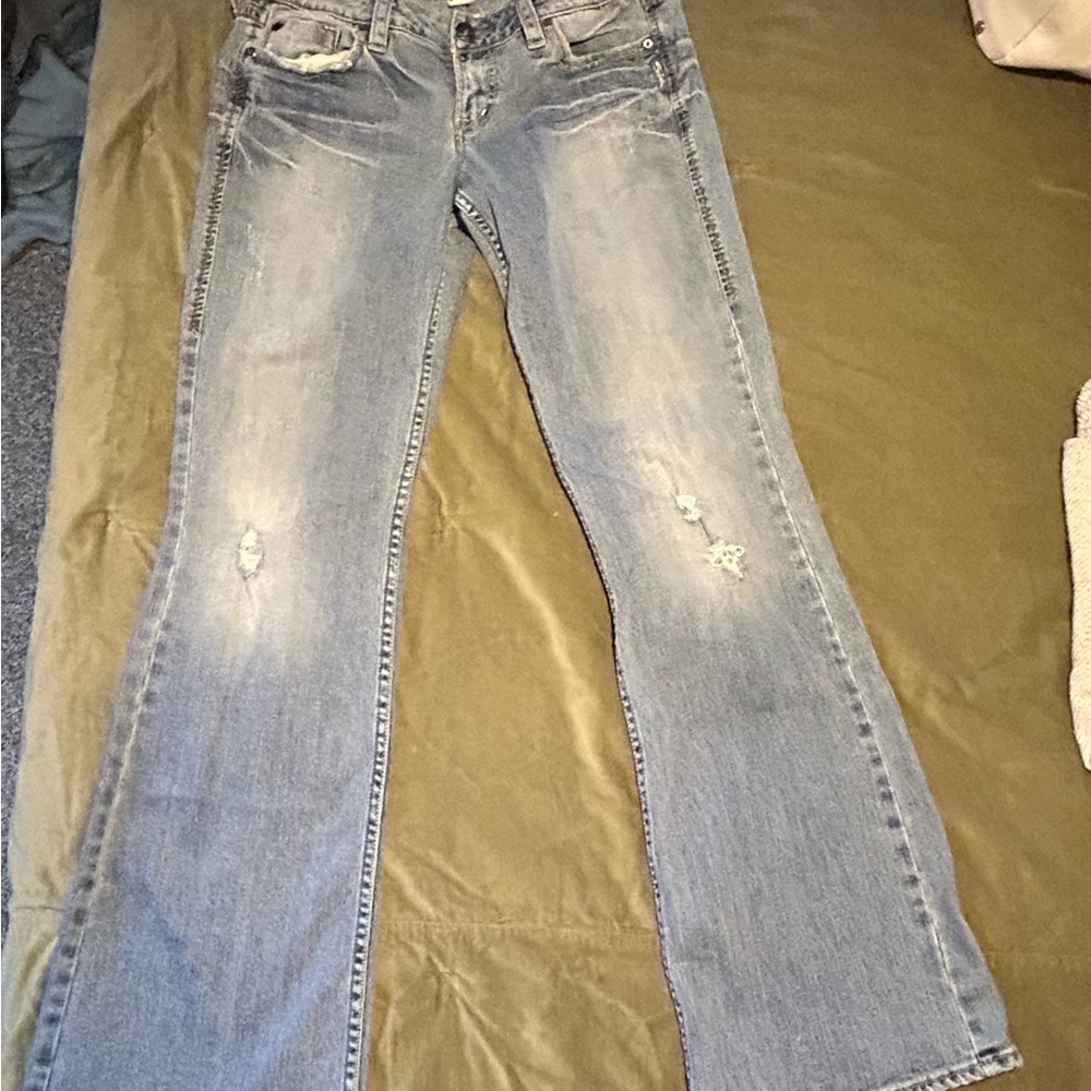 #48 Vintage Silver Jeans Light Wash Flare Women's Denim 30x33